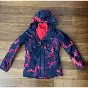 Columbia Whirlibird IV 3-in-1 interchange ski snowboard jacket navy coral small